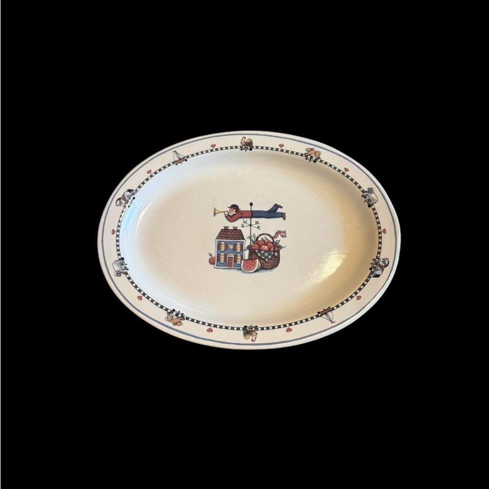 International WINDY HILL Tableworks Susan Winget Oval Serving Platter Vintage